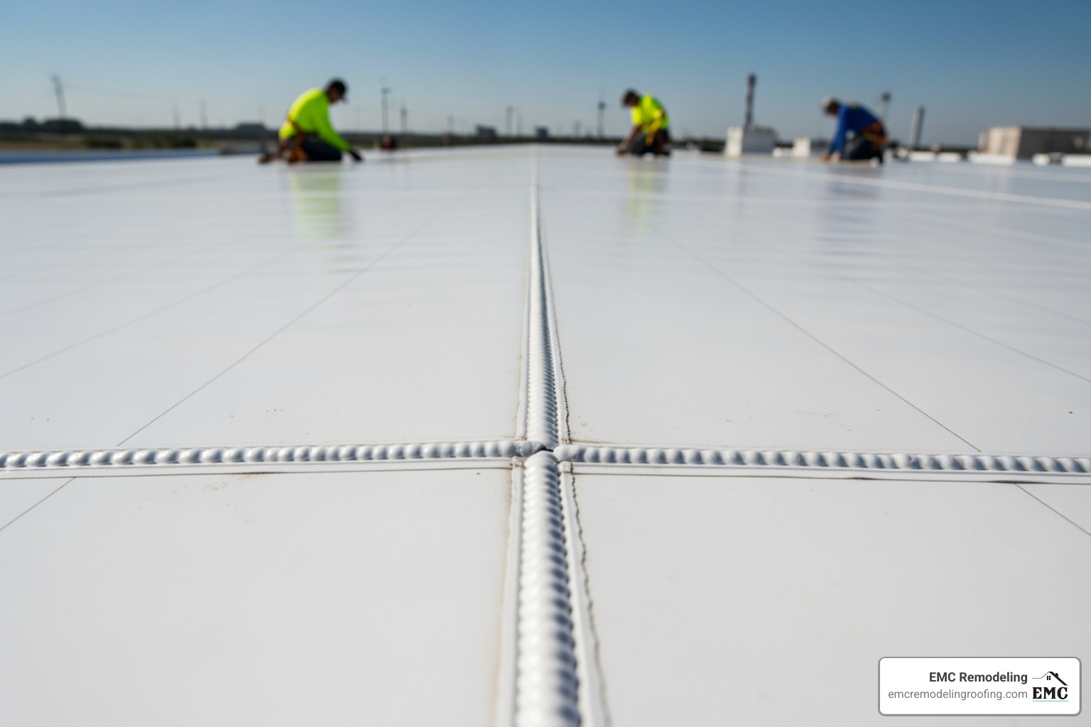Heat-welded TPO seams ensuring a watertight seal on a flat roof - tpo roofing belton tx