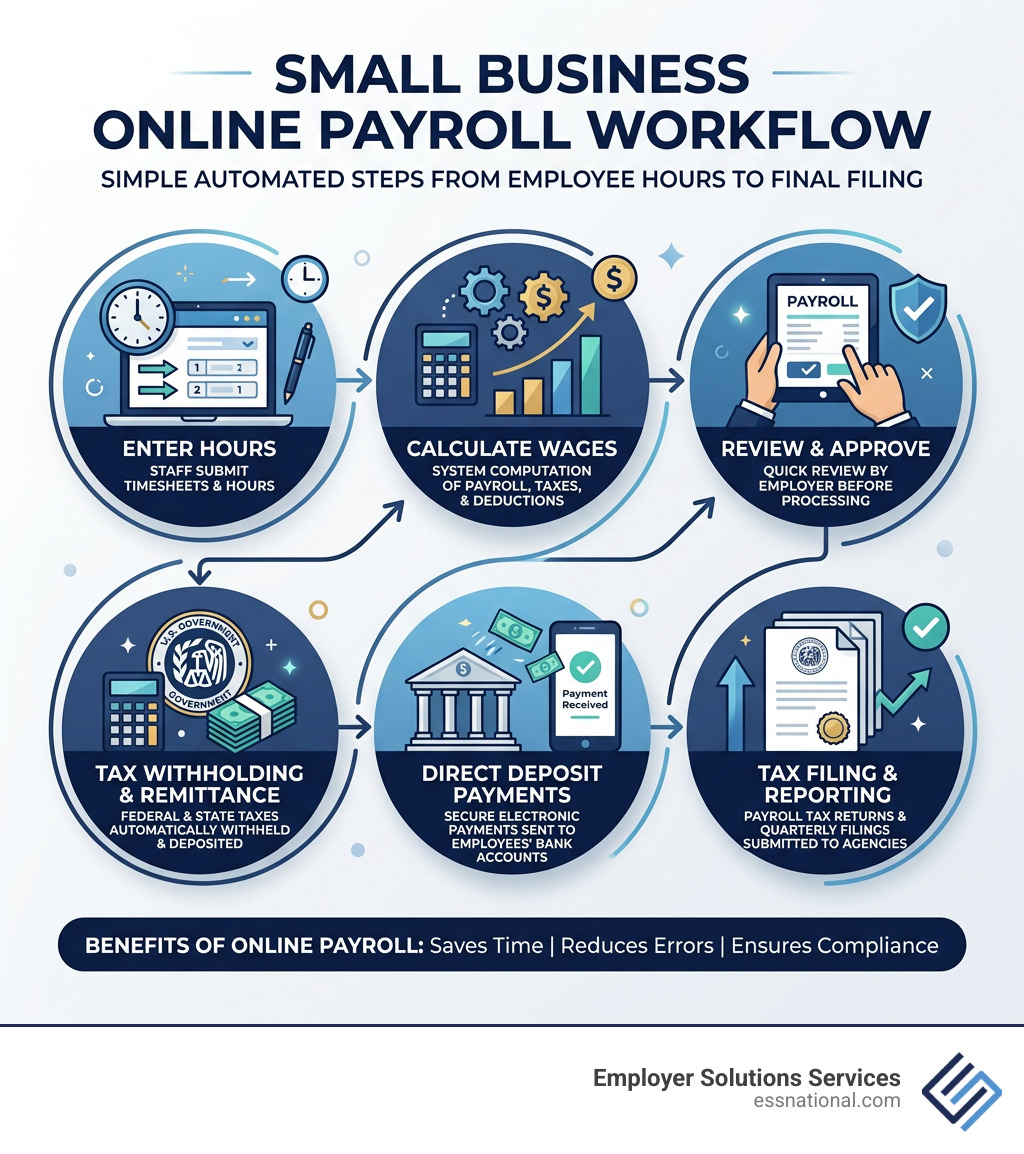 Online payroll workflow for small businesses: from entering hours to tax filing and direct deposit - small business online