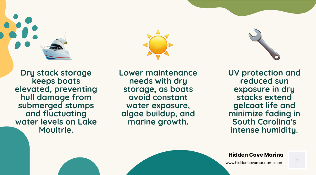 Infographic comparing dry stack vs wet slip storage benefits for Lake Moultrie boaters - lake moultrie dry storage Infographic comparing dry stack vs wet slip storage benefits for Lake Moultrie boaters - lake moultrie dry storage