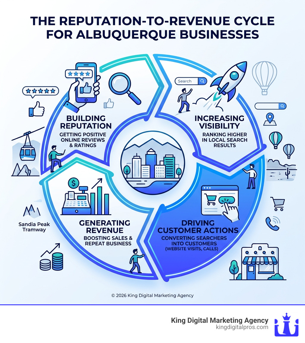 Infographic Showing The Reputation-To-Revenue Cycle For Local Albuquerque Businesses - Reputation Management Albuquerque