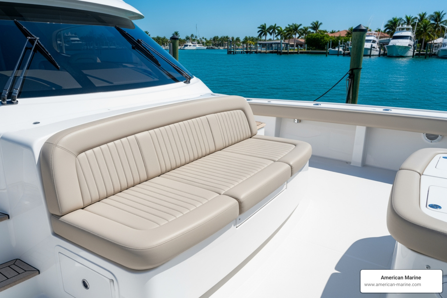 custom-fit cockpit cushions on a sportfish - custom deck cushions