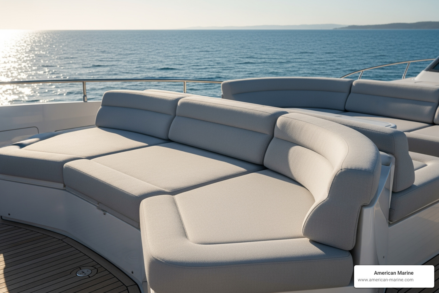 custom deck cushions on luxury yacht - custom deck cushions