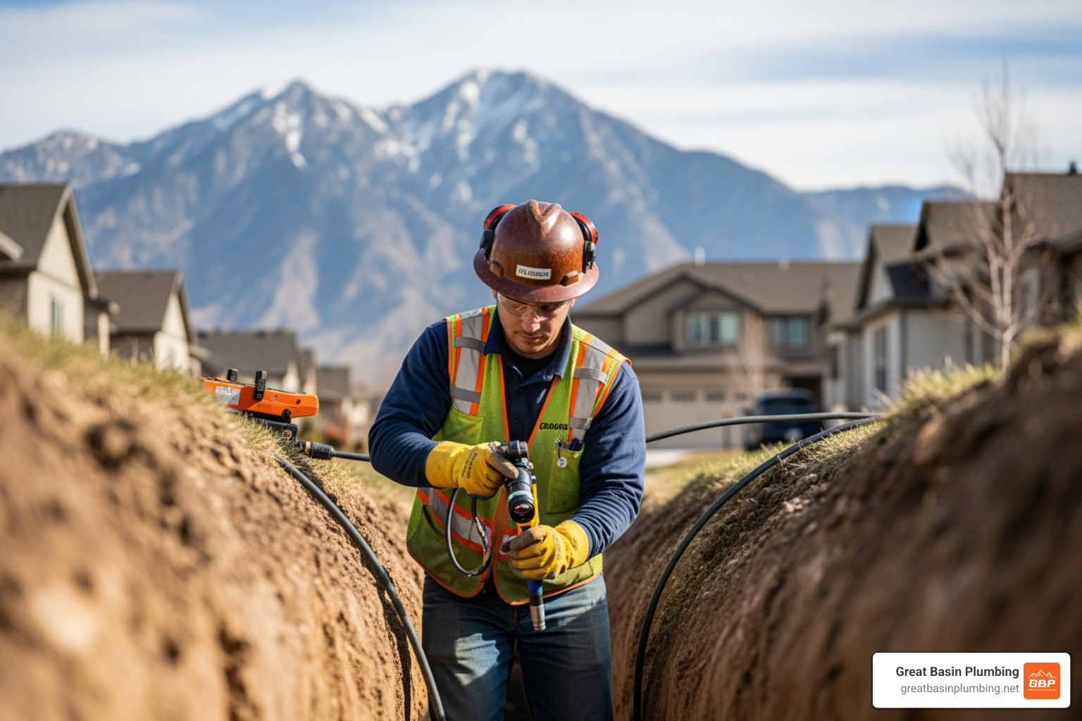 professional plumber inspecting a main line Sandy UT - sandy emergency plumbing