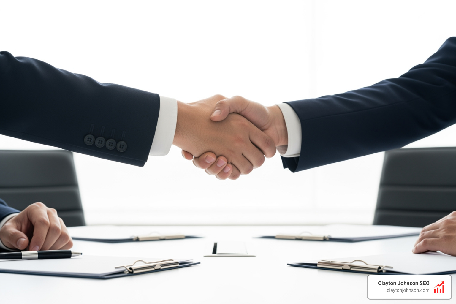 Professional handshake representing a successful white label partnership - white label lead generation