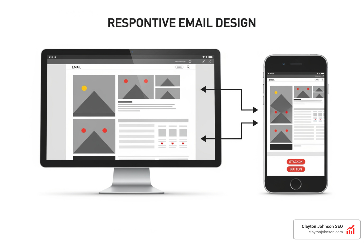 Responsive email design showing mobile vs desktop view - email marketing guidelines