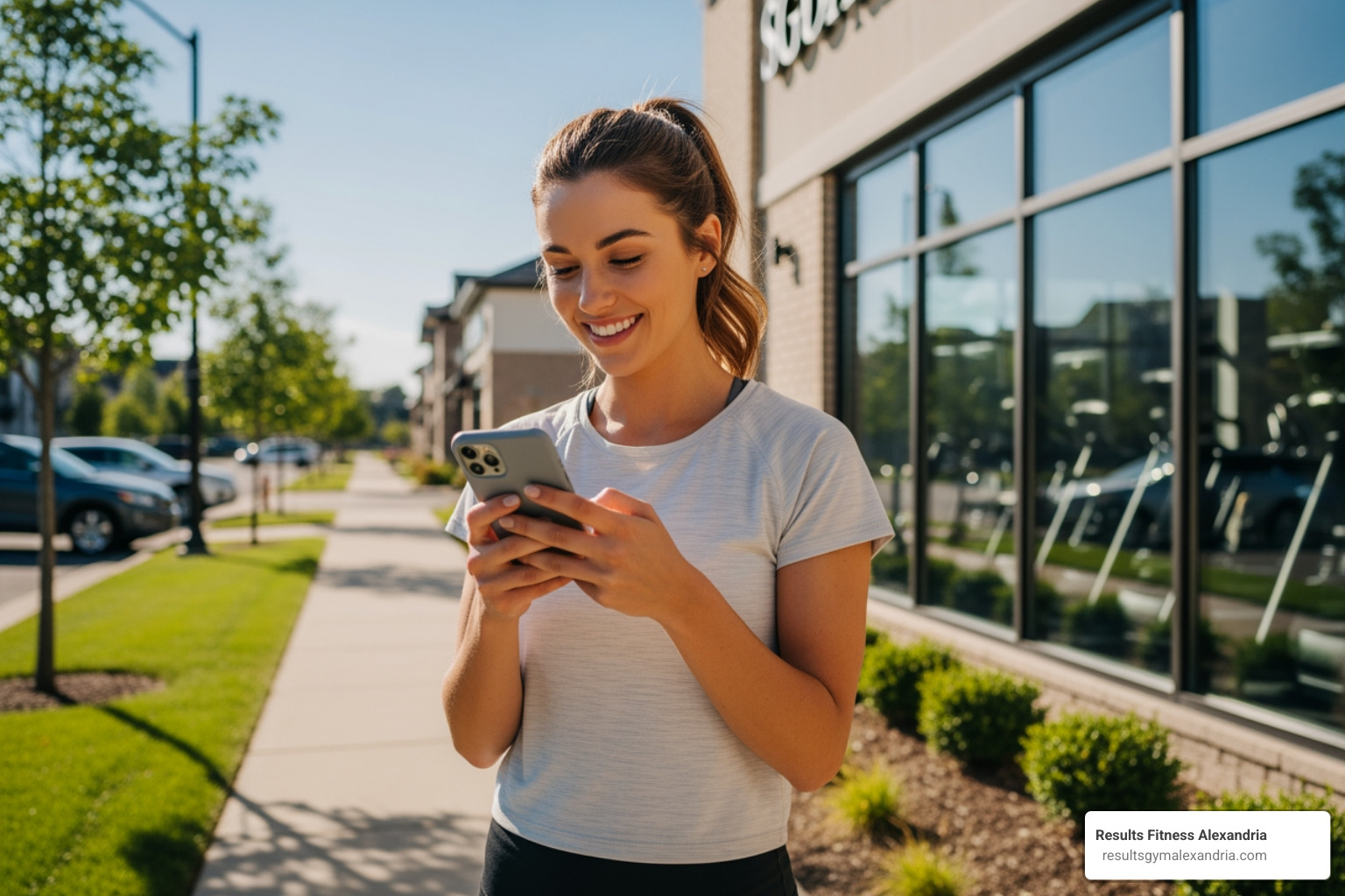 Person using smartphone to locate local gym schedules - exercise classes for beginners near me