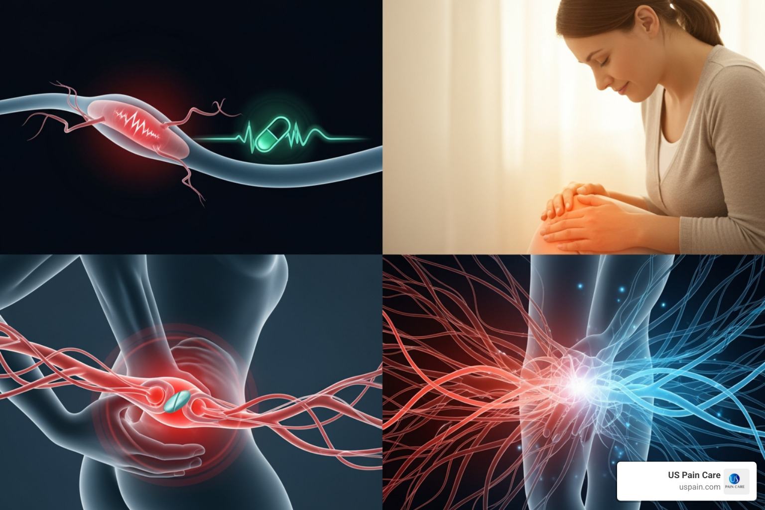 healthy nerves vs damaged nerves - nerve painkillers
