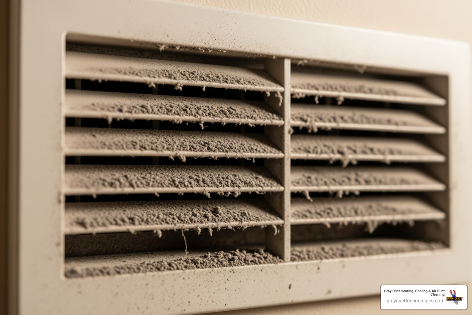 Close-up of a dusty vent cover in a home needing professional duct cleaning - best duct cleaning in greenwood, mn