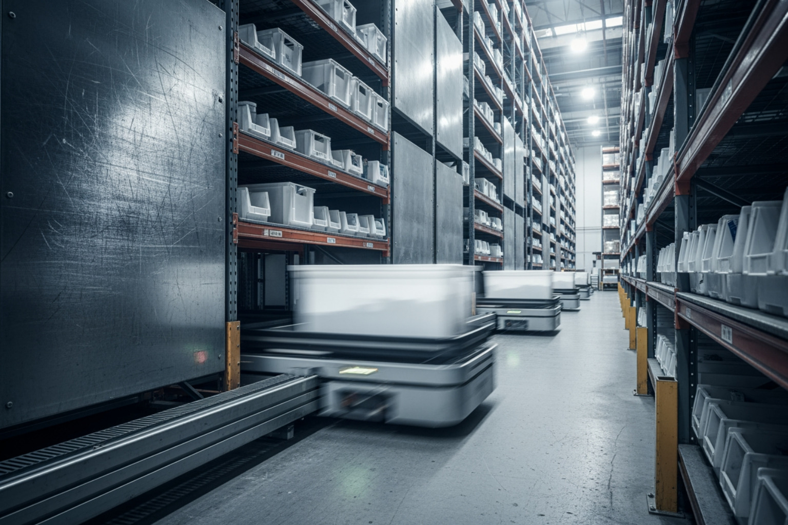 automated shuttle system in a high-density medical warehouse environment - Medical device kitting