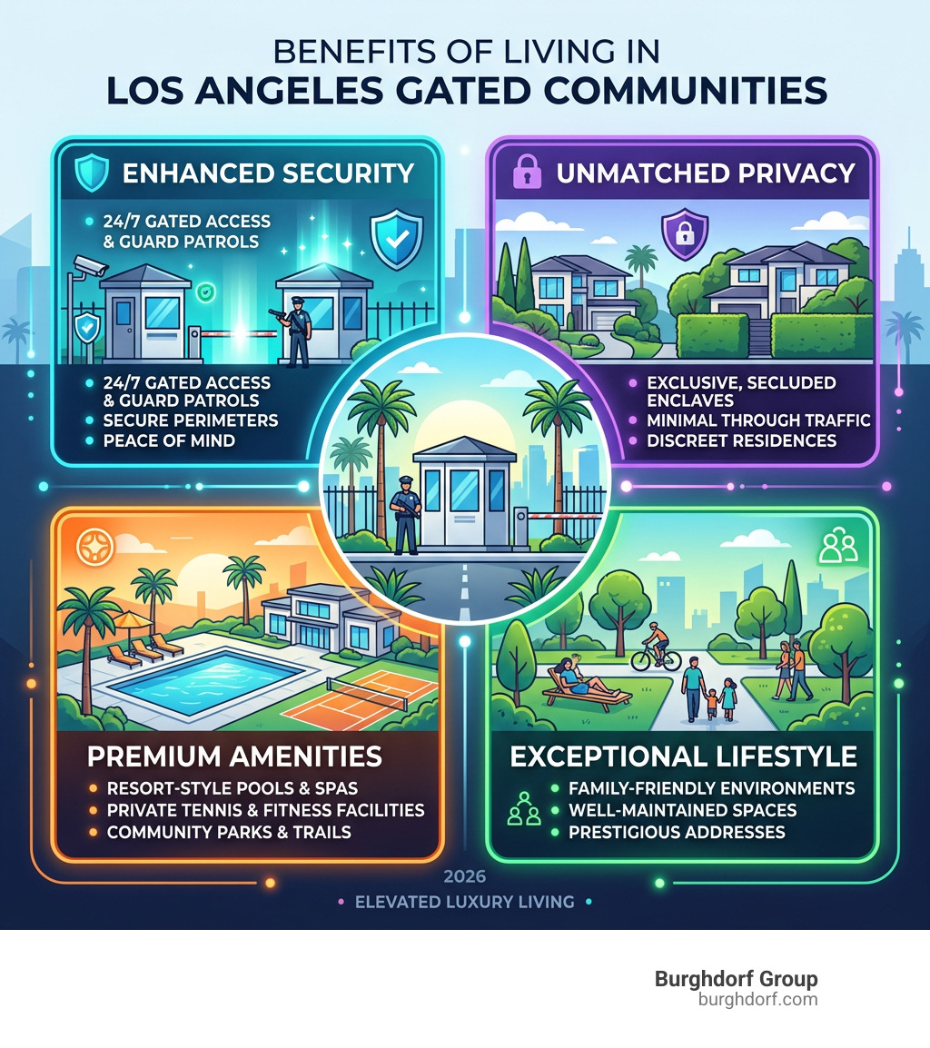 Benefits of living in Los Angeles gated communities infographic - los angeles gated communities infographic 