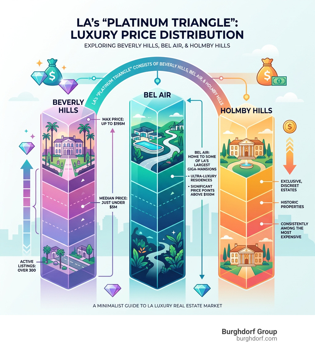 Price distribution of Los Angeles luxury neighborhoods including Beverly Hills, Bel Air, and Holmby Hills - mansions in la Price distribution of Los Angeles luxury neighborhoods including Beverly Hills, Bel Air, and Holmby Hills - mansions in la