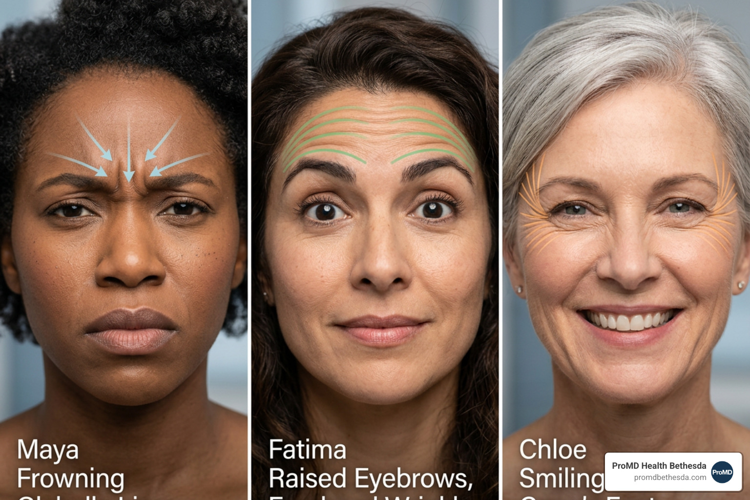 different facial expressions showing muscle movement and wrinkle formation - how many units of dysport do i need