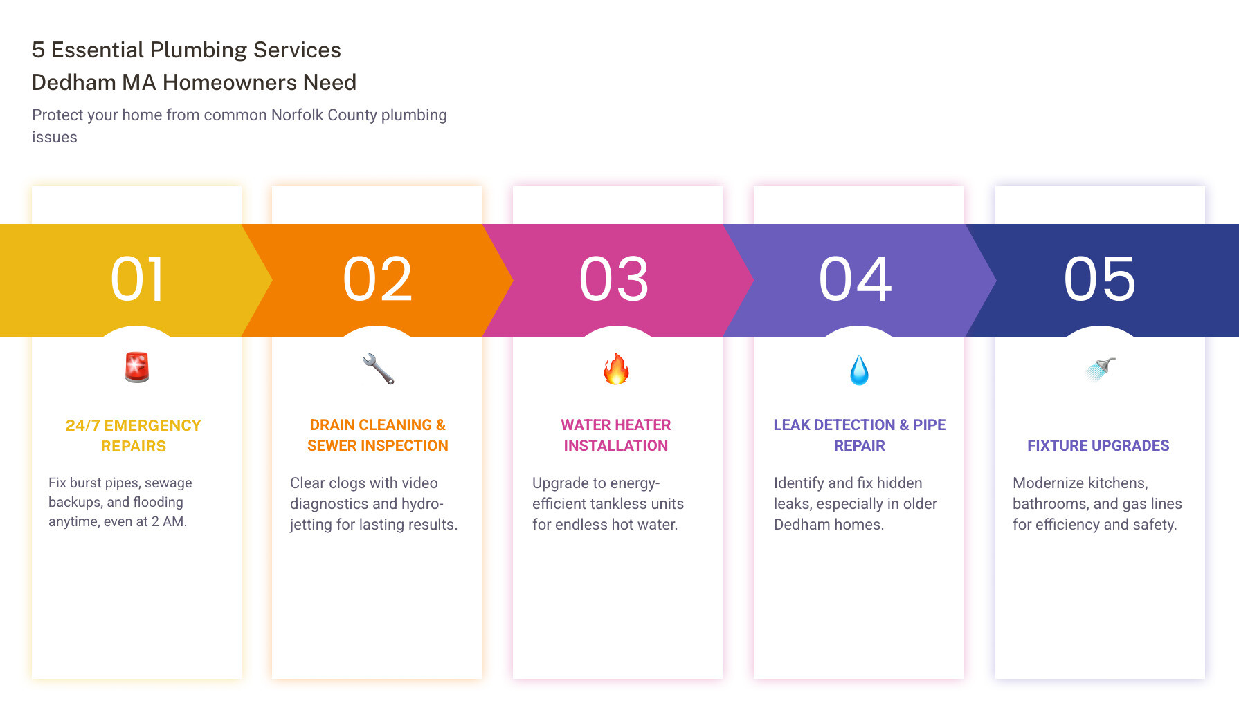 Common household plumbing issues in Dedham MA homes and how to prevent them - plumbing services dedham ma infographic