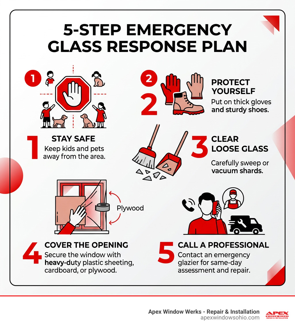 5-step emergency glass response plan infographic - broken window emergency infographic 5-step emergency glass response plan infographic - broken window emergency infographic
