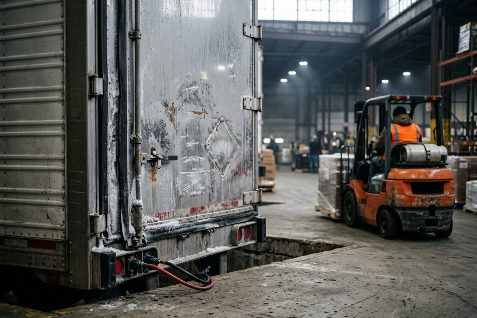 refrigerated trailer at a loading dock - custom reefer trucking solutions