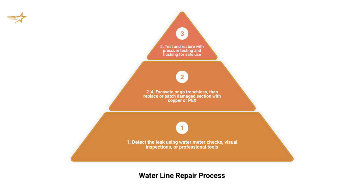 5-step water line repair process infographic with costs, signs, and methods - water line repair infographic 3_stage_pyramid 5-step water line repair process infographic with costs, signs, and methods - water line repair infographic 3_stage_pyramid