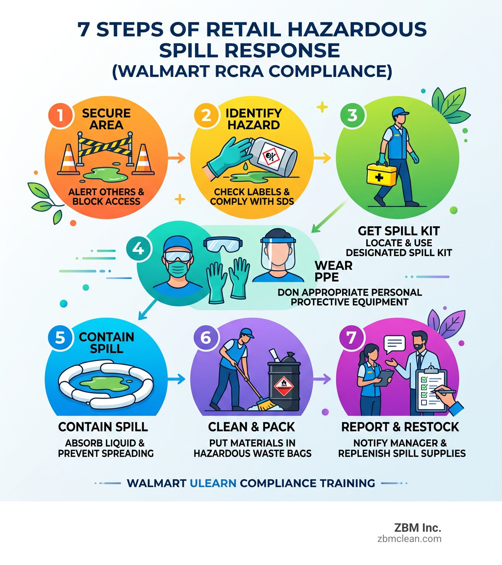 7 steps of retail hazardous spill response for Walmart RCRA compliance training - walmart hazardous waste & spill cleanup 7 steps of retail hazardous spill response for Walmart RCRA compliance training - walmart hazardous waste & spill cleanup