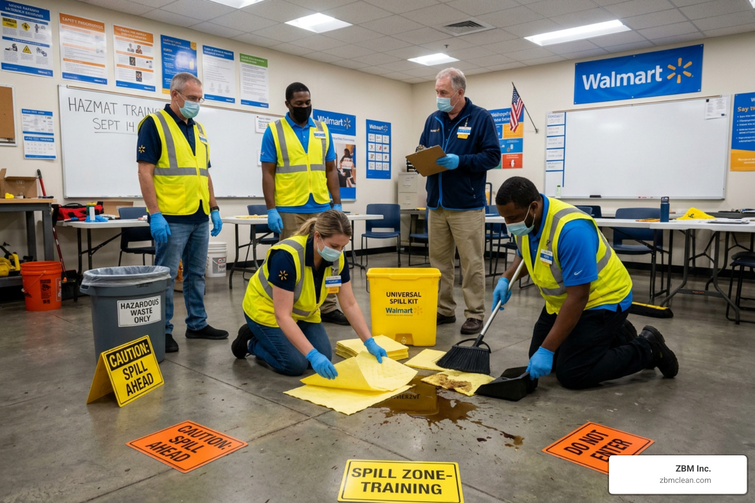 Walmart associates in training for hazardous waste and spill cleanup protocols - walmart hazardous waste & spill cleanup Walmart associates in training for hazardous waste and spill cleanup protocols - walmart hazardous waste & spill cleanup