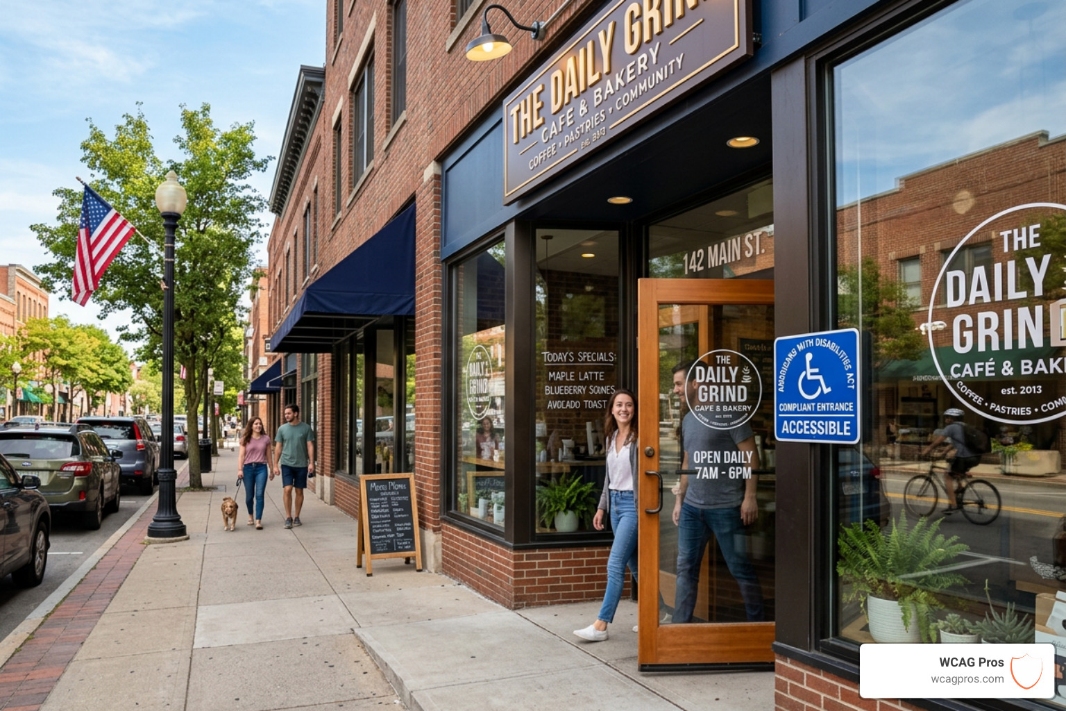 ADA logo on a storefront - ada compliance for small businesses ADA logo on a storefront - ada compliance for small businesses