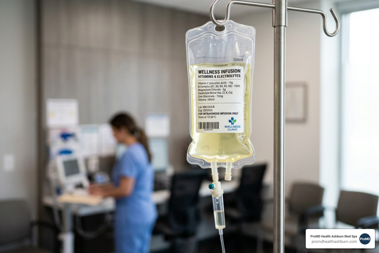 components of an IV drip bag and nutrients - iv hydration treatment