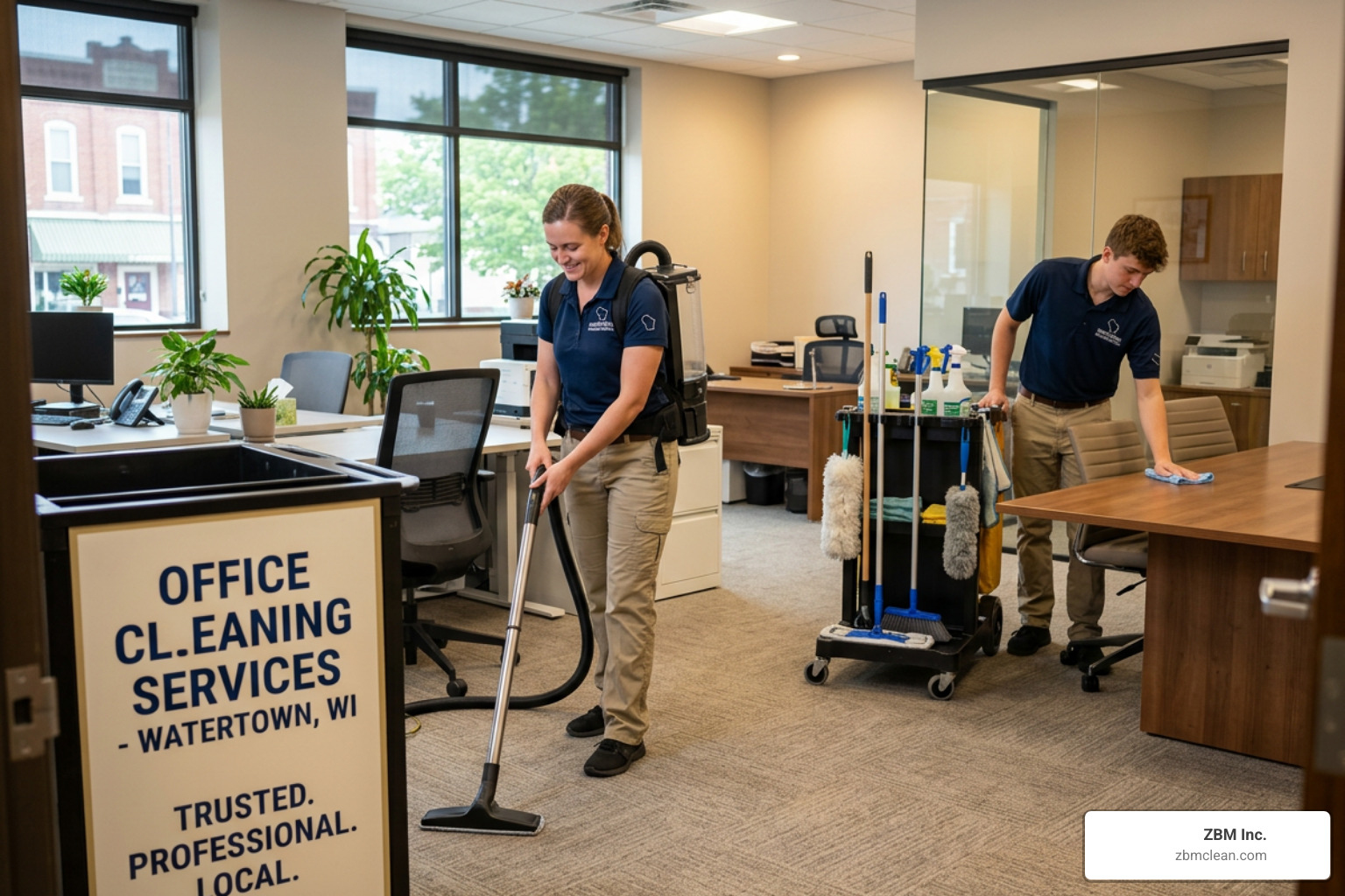 Professional floor cleaning equipment in a Watertown office - office cleaning services Watertown WI
