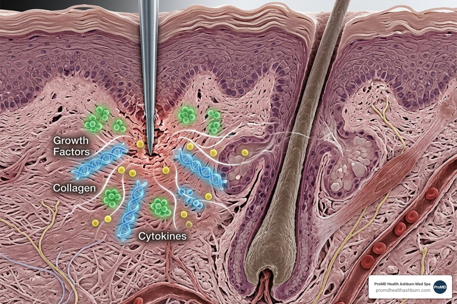 microscopic view of needle penetration and growth factor release in the scalp - microneedling benefits hair microscopic view of needle penetration and growth factor release in the scalp - microneedling benefits hair