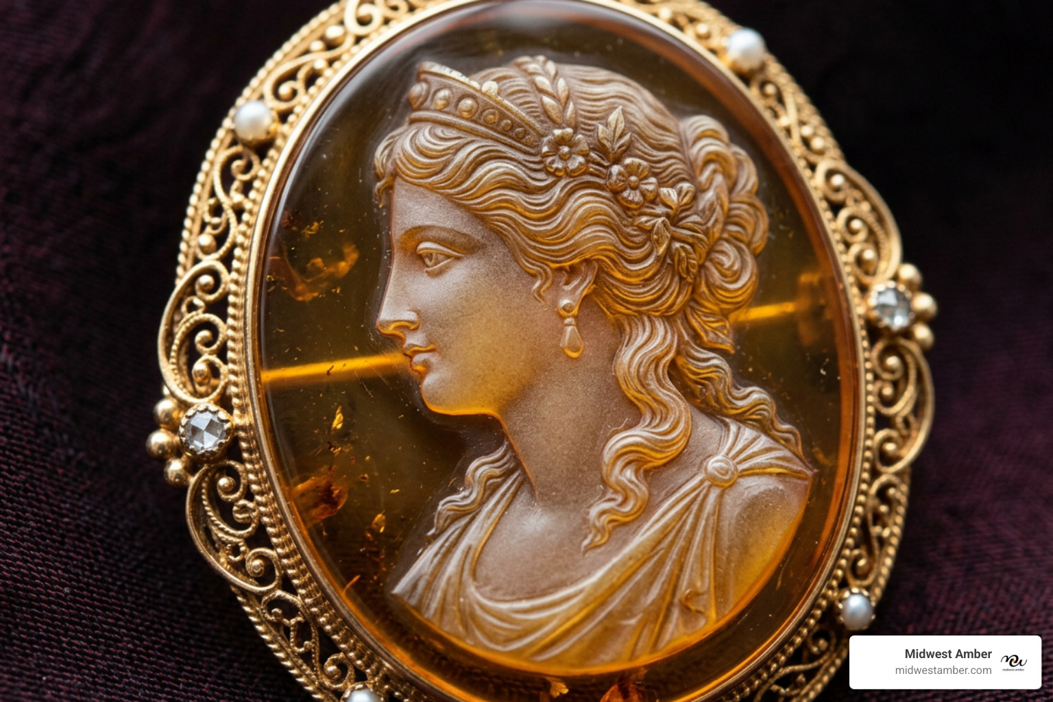 3D carved amber profile showing the relief sculpture technique - amber cameo brooch 3D carved amber profile showing the relief sculpture technique - amber cameo brooch