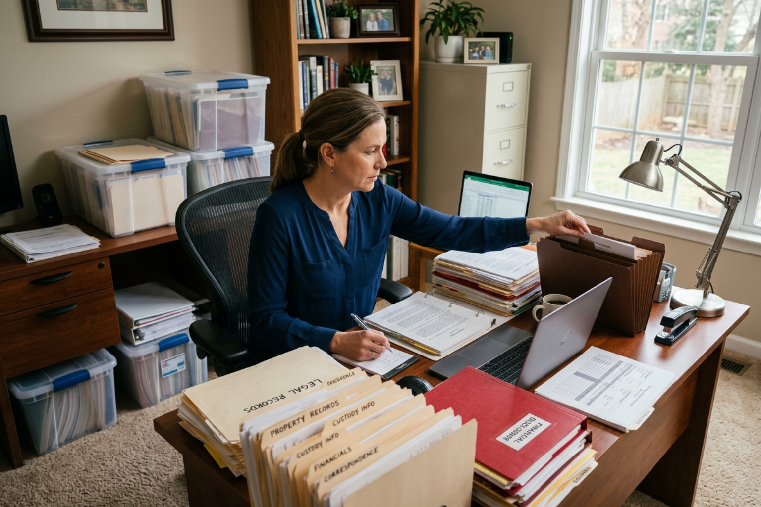 A person gathering legal records and documents for divorce preparation - divorce checklist pdf