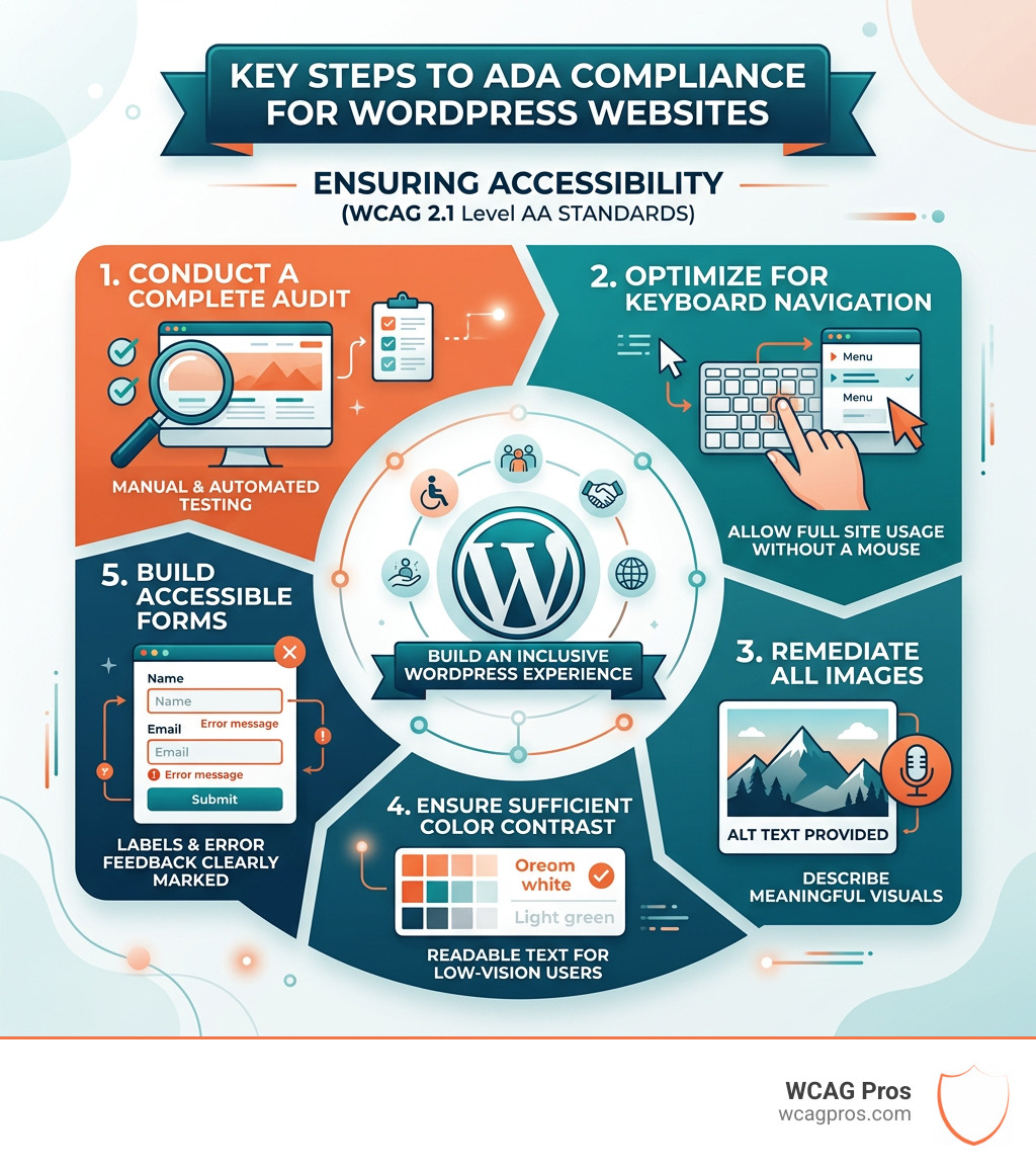 Key steps to ADA compliance for WordPress websites infographic ada compliance wordpress infographic Key steps to ADA compliance for WordPress websites infographic ada compliance wordpress infographic
