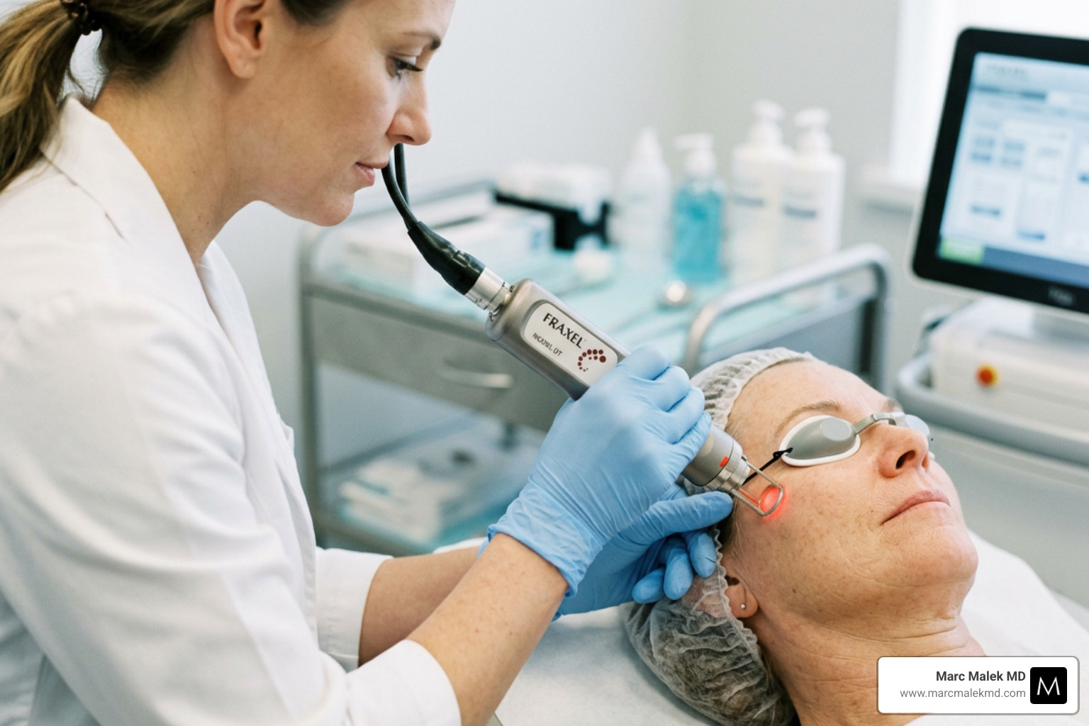 fractional laser device in use on a patient's face for wrinkle reduction - best facial laser treatment for wrinkles fractional laser device in use on a patient's face for wrinkle reduction - best facial laser treatment for wrinkles