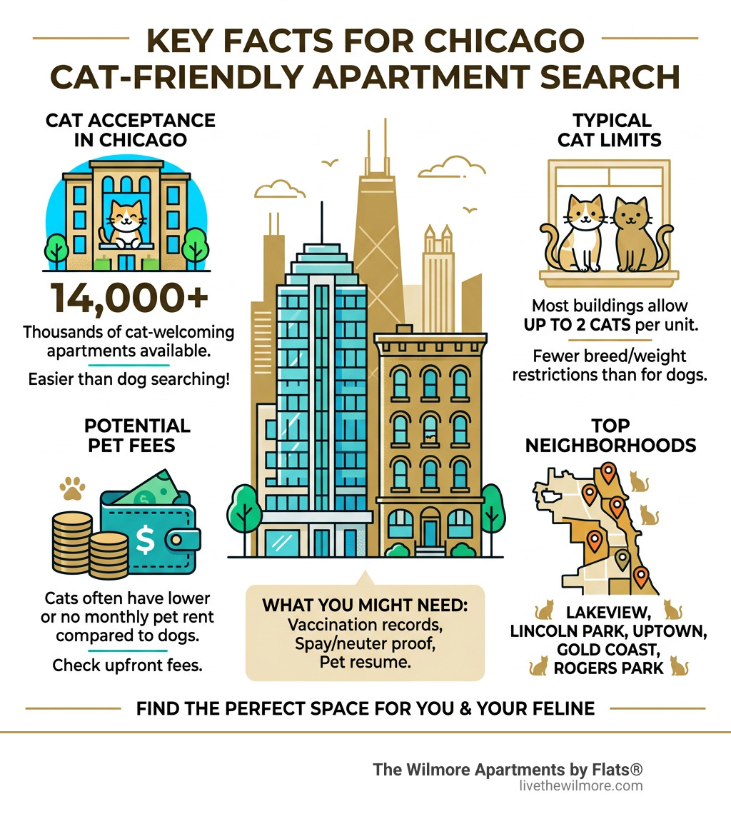Infographic showing key facts about cat-friendly apartment search in Chicago - cat friendly apartments chicago infographic Infographic showing key facts about cat-friendly apartment search in Chicago - cat friendly apartments chicago infographic