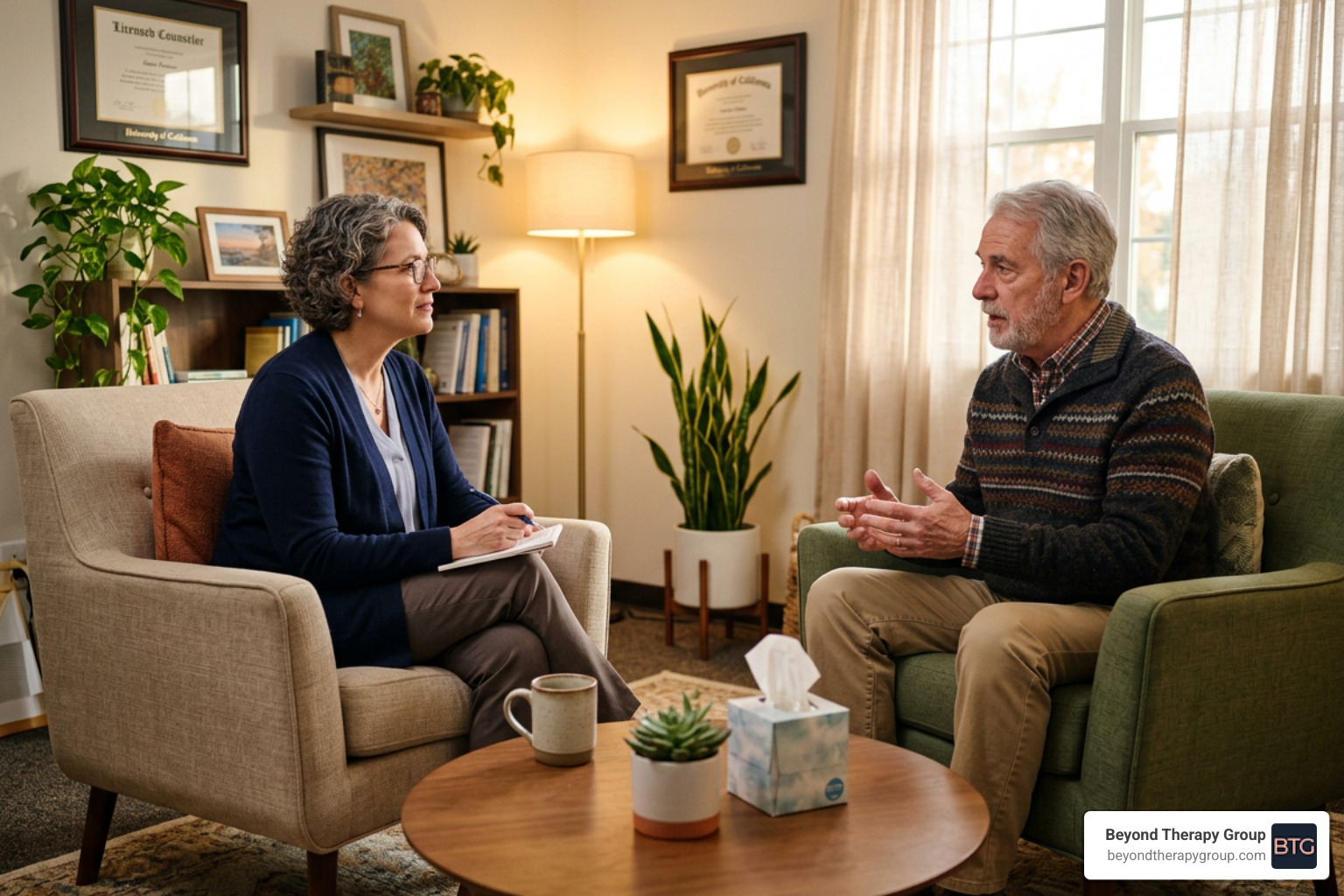 a counselor and client in a comfortable office setting alcohol recovery counseling a counselor and client in a comfortable office setting alcohol recovery counseling