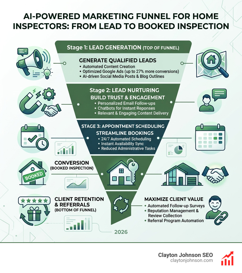AI marketing funnel for home inspectors from lead to booked inspection - ai marketing for home inspectors companies