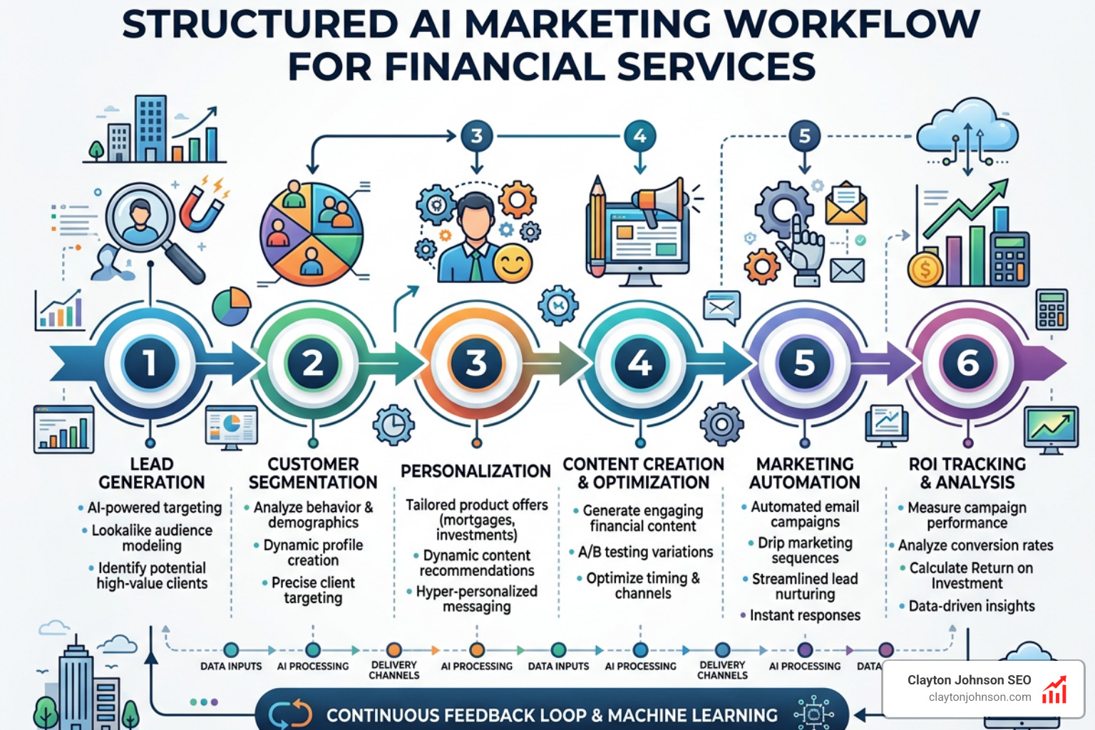 structured AI marketing workflow for financial services - ai marketing for cfo services companies