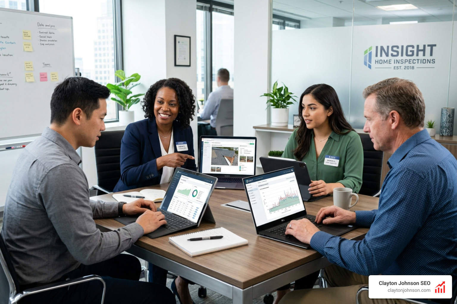 successful home inspection team using integrated AI software - ai marketing for home inspectors companies