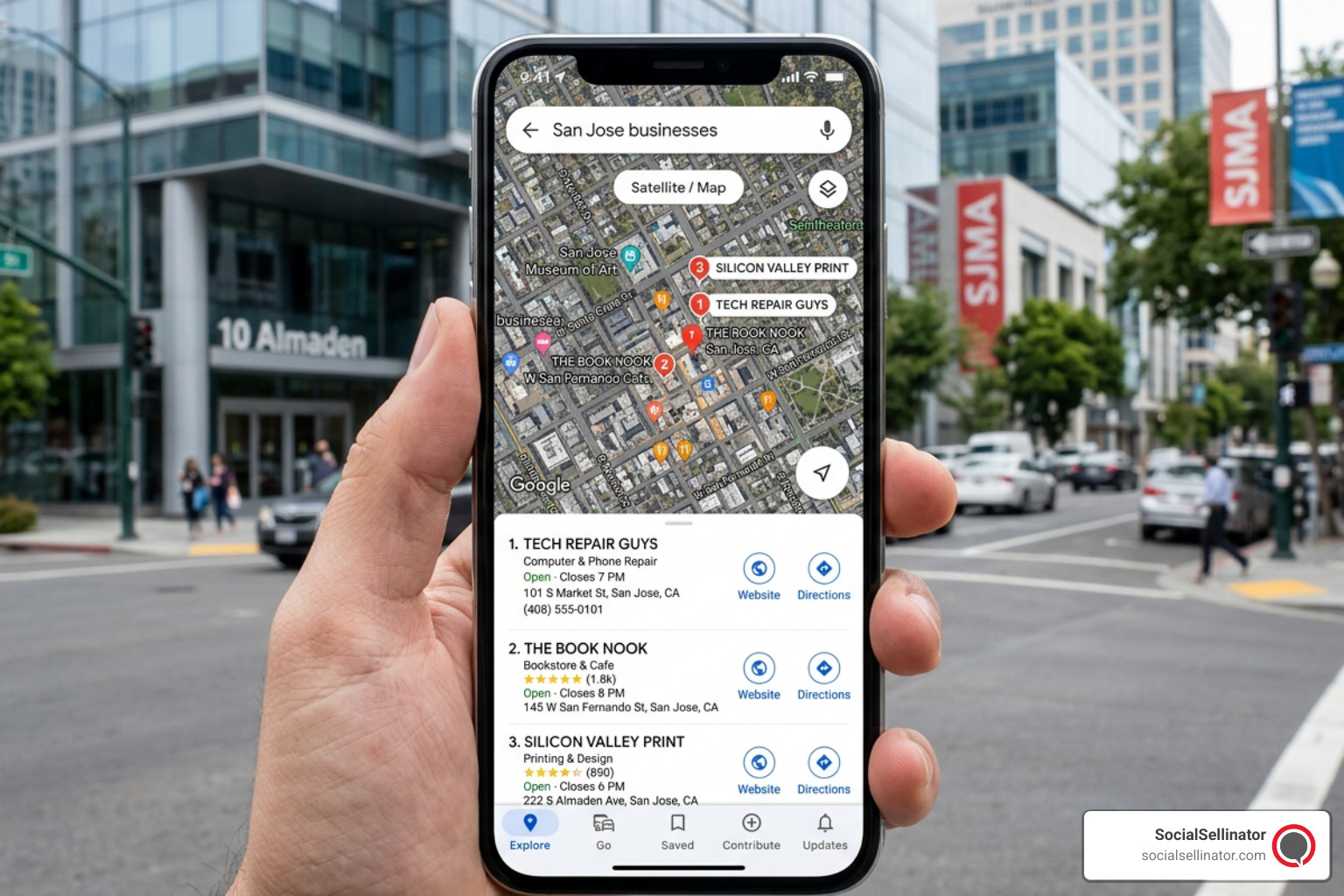 Local SEO Google Maps Ranking San Jose showing a business appearing in the top three local results - SEO Optimization San