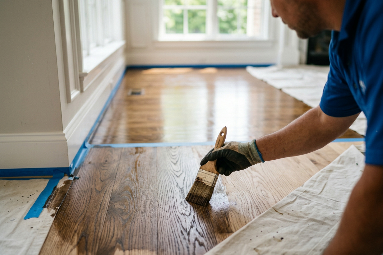 high-end wood finishing in a Carmel home interior - interior wood staining Carmel