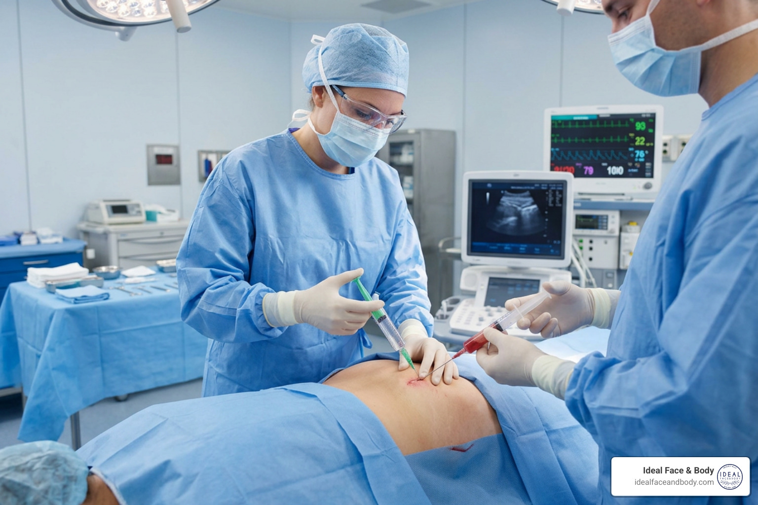 The process of harvesting stem cells from the iliac crest of the hip bone - stem cell injection The process of harvesting stem cells from the iliac crest of the hip bone - stem cell injection