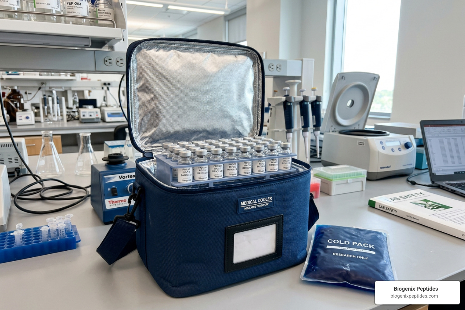 insulated medical cooler bag for peptide transport - peptide powder storage