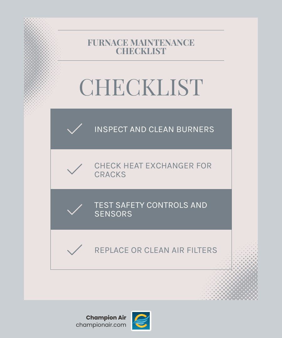 Infographic showing key benefits of seasonal furnace maintenance for Scottsdale homeowners - furnace maintenance experts in