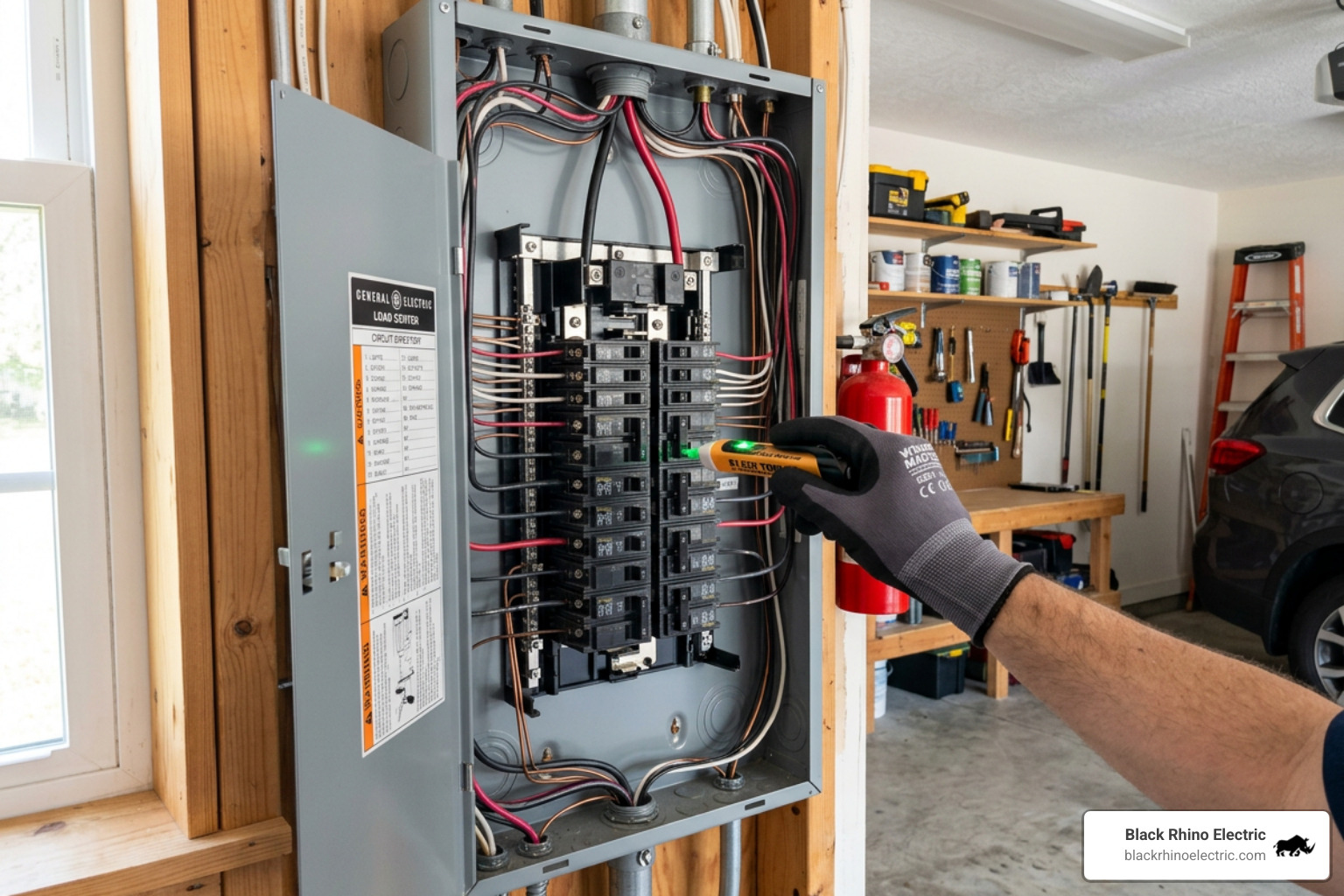 homeowner inspecting an electrical panel safely - how to fix wiring in house
