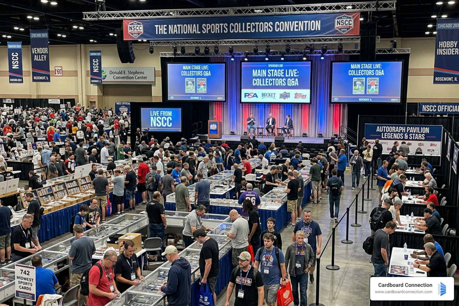 NSCC main stage and vendor floor - sports card conventions Upcoming Card Conventions You Can't Miss in 2026 3