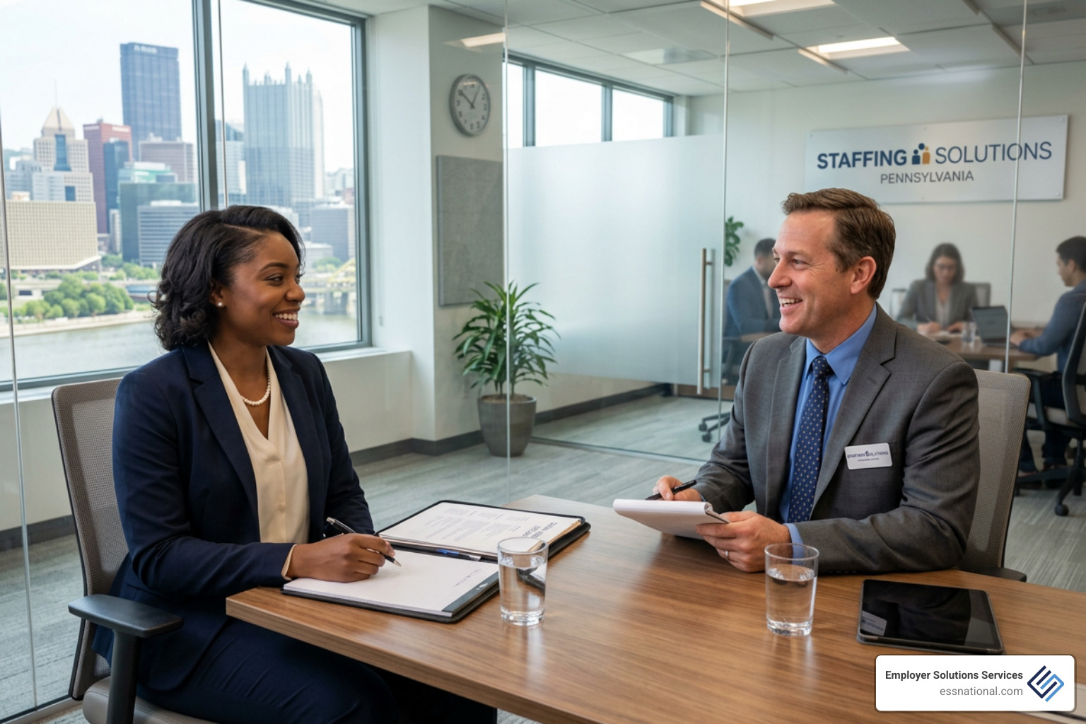 Candidate in Pennsylvania preparing for a job interview with a staffing recruiter - pa staffing agency