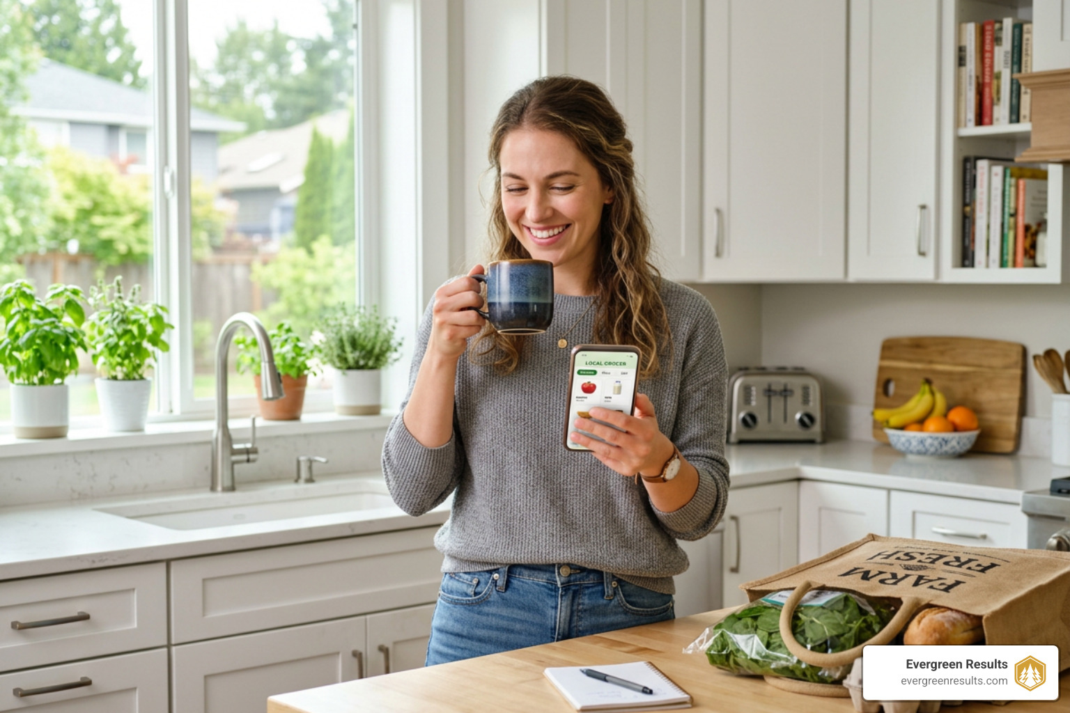 person shopping for groceries on a smartphone - food brand marketing agency