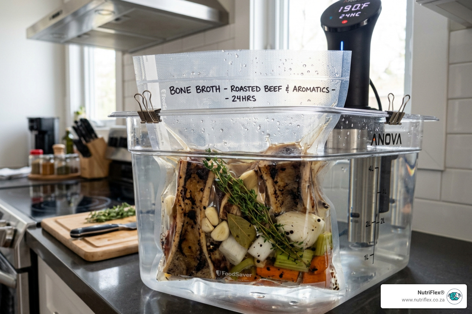 Vacuum Sealed Beef Bones For Sous Vide Preparation - Sous Vide Bone Broth