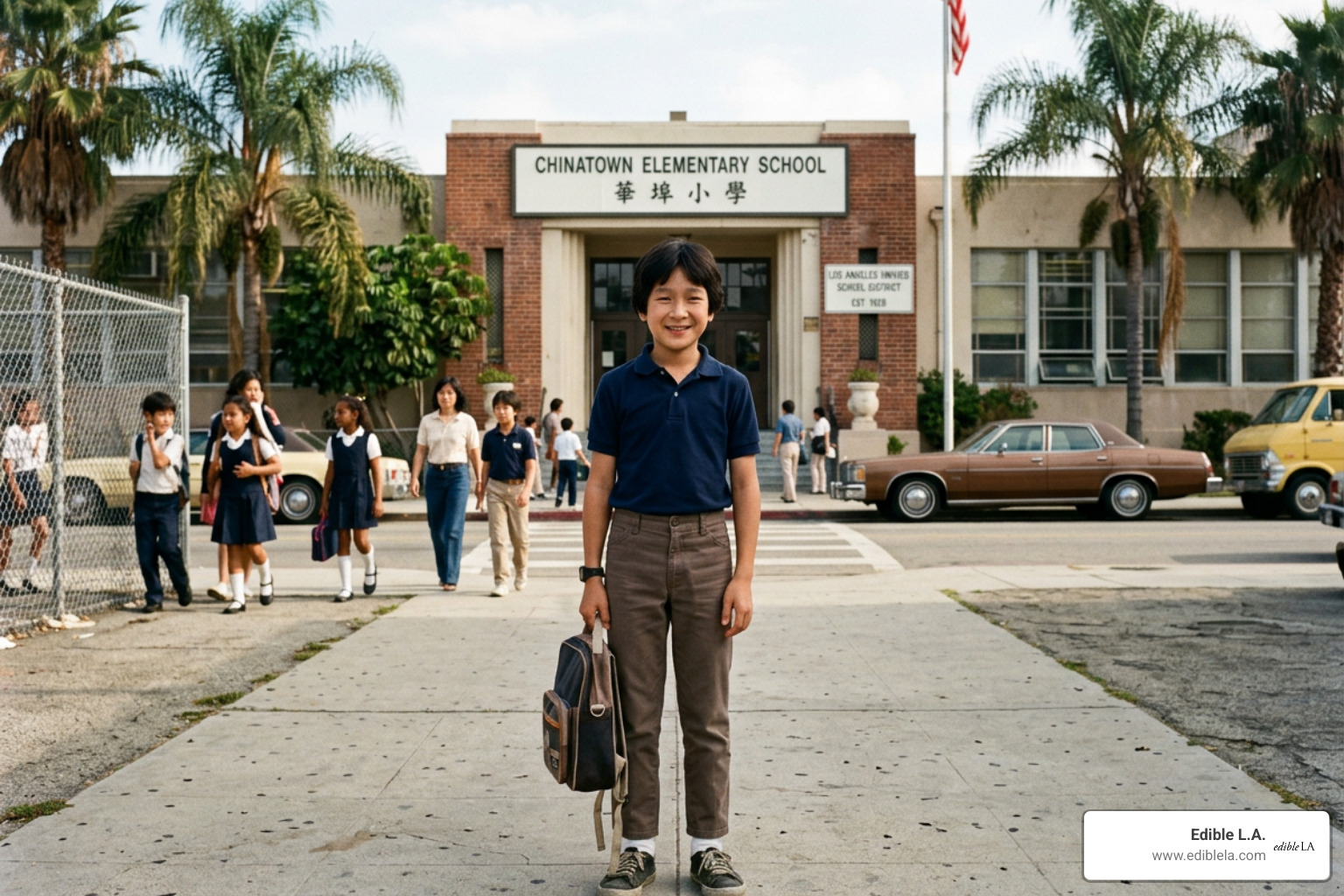A young Ke Huy Quan at his school in Los Angeles before being discovered - ke huy quan