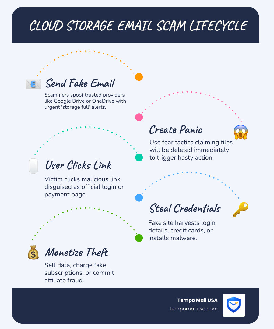 Cloud storage email scam lifecycle from fake email to credential theft and affiliate fraud - Cloud Storage Email Scam Cloud storage email scam lifecycle from fake email to credential theft and affiliate fraud - Cloud Storage Email Scam
