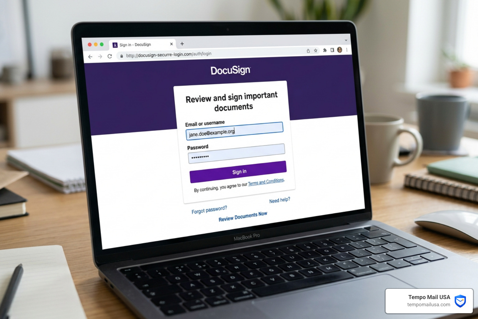 A fraudulent DocuSign login page designed to steal user credentials - DocuSign Email Scam A fraudulent DocuSign login page designed to steal user credentials - DocuSign Email Scam