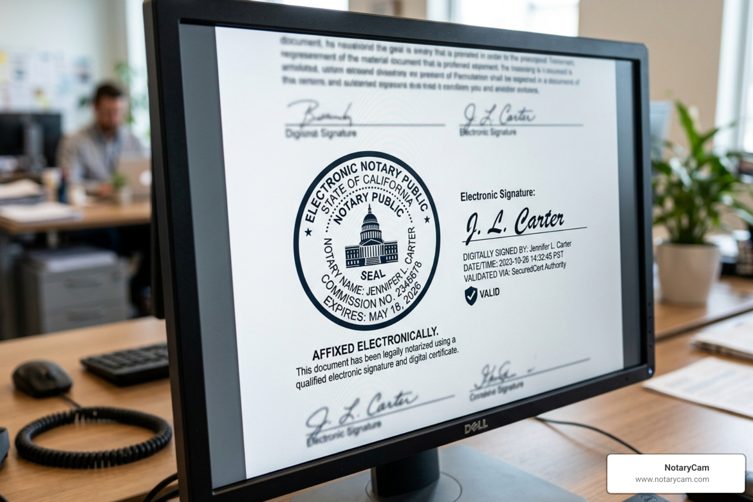 secure digital seal with notary commission details - digital notarization secure platform