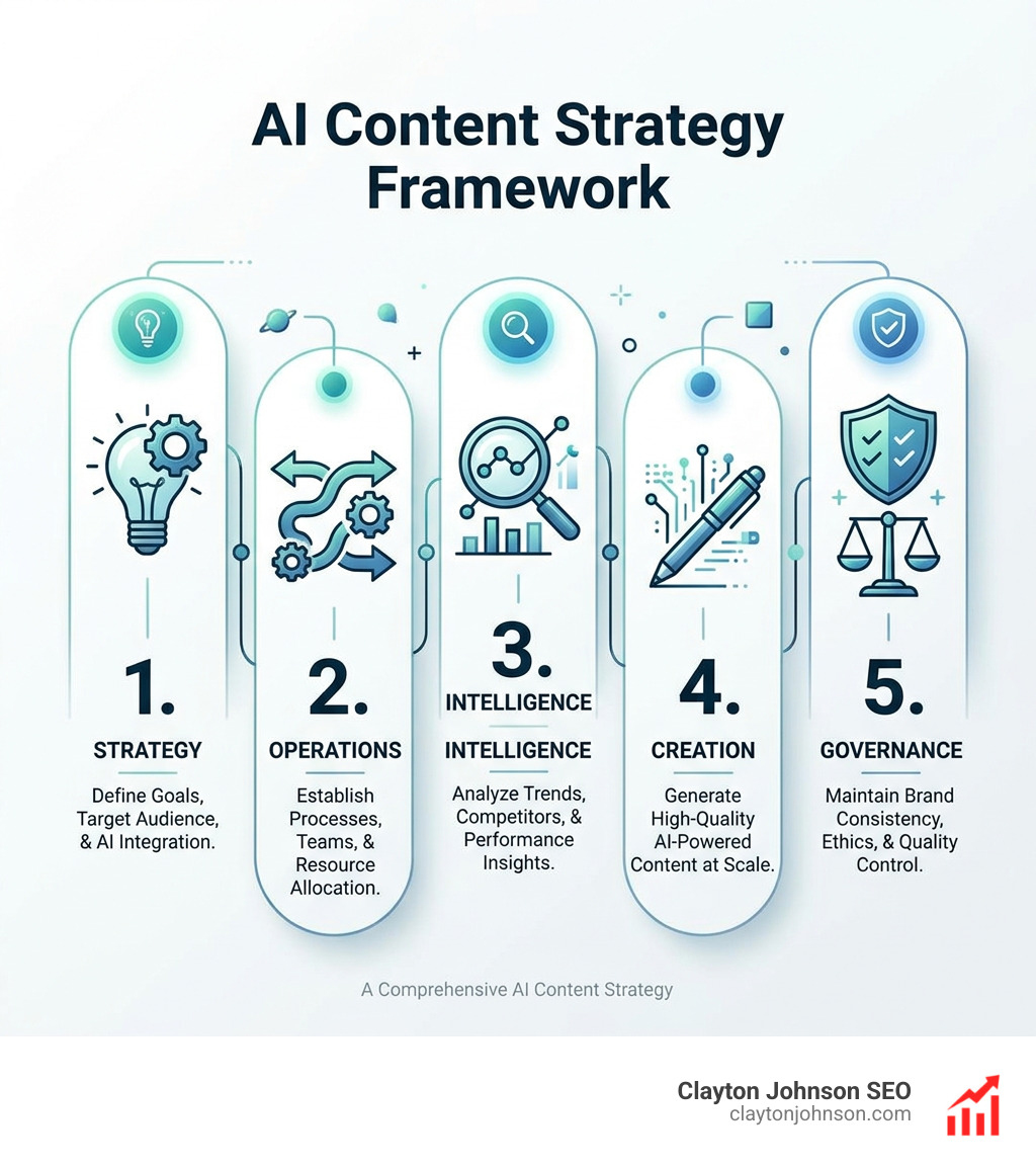 The 5-pillar framework for AI content strategy: Strategy, Operations, Intelligence, Creation, and Governance - ai content